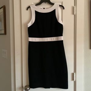 Talbots black and white color block dress